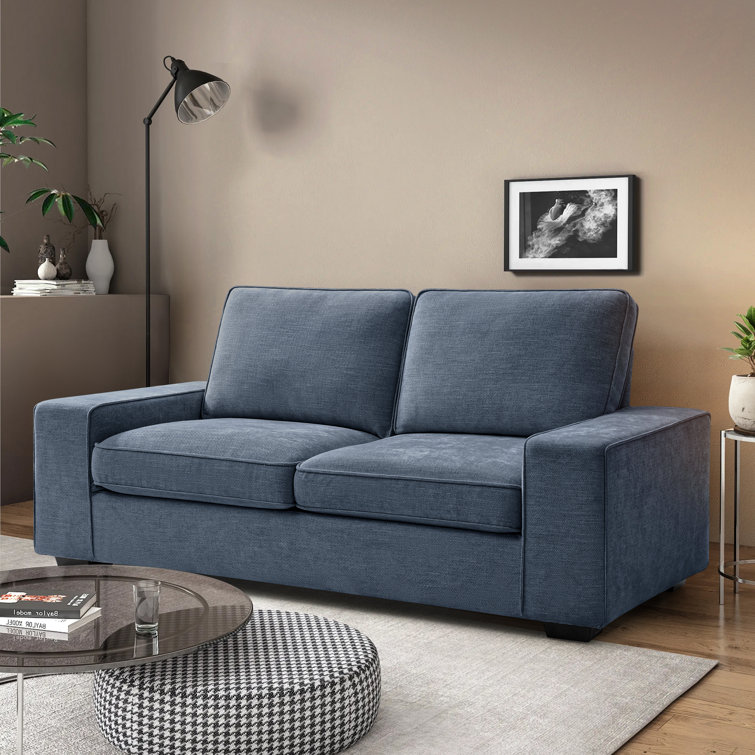 Ashcroft Furniture Co Kunt 88 in. Round Arm 3-Seater Sofa in